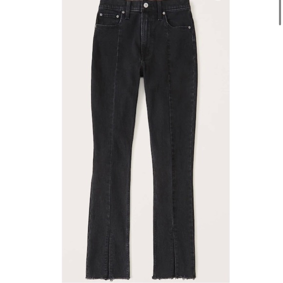 Abercrombie & Fitch Black High Rise Skinny Jeans w/ Slits - Picture 1 of 4